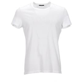 Balmain-Balmain Crew Neck T-Shirt in White Cotton-White,Cream
