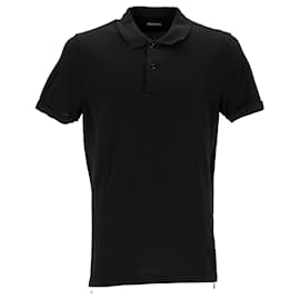 Tom Ford-Tom Ford Polo Shirt in Black Cotton-Black