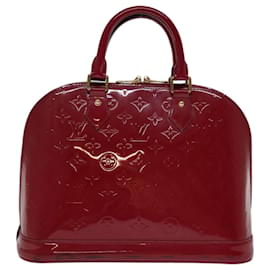 Louis Vuitton-Bolsa de mão LOUIS VUITTON Monograma Vernis Alma PM Rosa Indian M91770 Autenticação de LV 75382-Outro