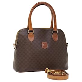 Céline-Sac à main CELINE Macadam en toile PVC 2façon Brown Auth 75627-Marron