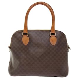 Céline-CELINE Macadam Canvas Hand Bag PVC 2way Brown Auth 75627-Brown