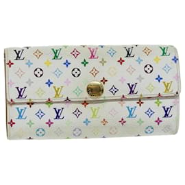 Louis Vuitton-LOUIS VUITTON Multicolor Portefeuille Sarah Wallet White M93532 LV Auth bs14528-White