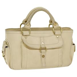 Céline-CELINE Boogie bag Hand Bag Leather Beige Auth bs14379-Beige