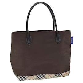 Autre Marque-Burberrys Nova Check Blue Label Hand Bag Nylon Brown Beige Auth yb564-Brown,Beige