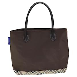 Autre Marque-Burberrys Nova Check Blue Label Hand Bag Nylon Brown Beige Auth yb564-Brown,Beige