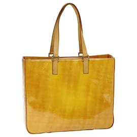 Louis Vuitton-LOUIS VUITTON Monogram Vernis Columbus Tote Bag Yellow M91047 LV Auth 75400-Yellow