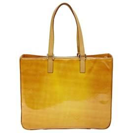 Louis Vuitton-LOUIS VUITTON Monogram Vernis Columbus Tote Bag Yellow M91047 LV Auth 75400-Yellow