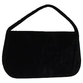 Prada-PRADA Hand Bag Velor Black Auth bs14371-Black