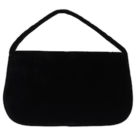 Prada-PRADA Hand Bag Velor Black Auth bs14371-Black