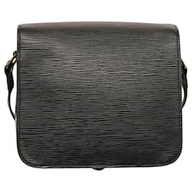 Louis Vuitton-LOUIS VUITTON Epi Cartouchiere MM Shoulder Bag Black Noir M52242 LV Auth 75460-Black
