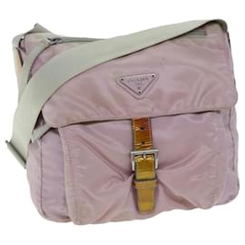 Prada-PRADA Shoulder Bag Nylon Pink Auth 74637-Pink