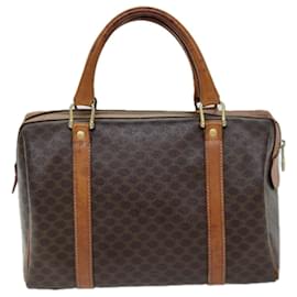 Céline-CELINE Sac Boston en Toile Macadam PVC Marron Auth ki4503-Marron