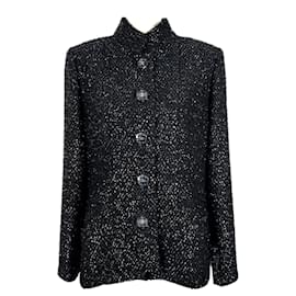 Chanel-New 2019 Spring Timeless Black Tweed Jacket-Black