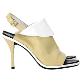Balenciaga-Balenciaga Glove Peep Toe Sandals in Yellow Leather-Other
