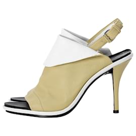 Balenciaga-Balenciaga Glove Peep Toe Sandals in Yellow Leather-Other