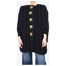 Loewe Navy blue sleeveless wool cape - One size Blue