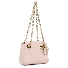 Dior-Dior Pink Lambskin Cannage Lady Dior lined Chain Bag-Pink