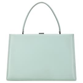 Céline-Celine Green Clasp Leather Tote-Green,Light green
