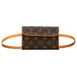 Louis Vuitton-Louis Vuitton Brown Monogram Pochette Florentine-Marron