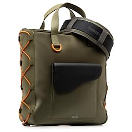 Dior-Dior Green x Sacai Saddle Tote-Green,Dark green