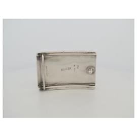 Hermès-HERMES RECTANGULAR TOUAREG BELT BUCKLE 32MM IN SILVER 925 58GR BUCKLE-Silvery