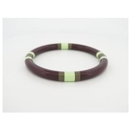 Hermès-NEW HERMES JONC H EQUIPE PM H BRACELET057088fl 25 WOOD LACQUER NEW LACQUER BANGLE-Dark red