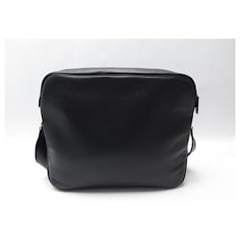 Hermès-HERMES BAG IN BLACK SWIFT LEATHER BANDOULIERE BLACK LEATHER MESSENGER BAG-Black