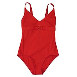 Hermès-NEW HERMES ONDINE H SWIMSUIT923716DD M 40 RED RED NEW SWIMSUIT-Red