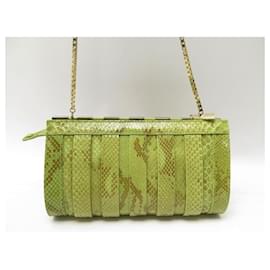 Versace-NOVA BOLSA VERSACE PYTHON CHAIN BOUCH DBFD117 BOLSA DE MÃO DE COURO-Verde