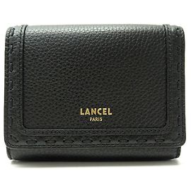 NEW LANCEL PREMIER FLIRT A WALLET1052610TU BLACK SEEDED LEATHER WALLET Black