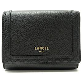 Lancel-NEW LANCEL PREMIER FLIRT A WALLET1052610TU BLACK SEEDED LEATHER WALLET-Black