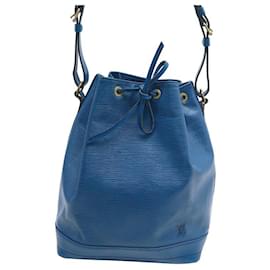 Louis Vuitton-BOLSA VINTAGE LOUIS VUITTON NOE GM EM BOLSA DE MÃO DE COURO EPI AZUL-Azul