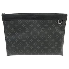 Louis Vuitton-LOUIS VUITTON DISCOVERY CLUTCH BAG MONOGRAMA ECLIPSE CANVAS M62291 sacola-Cinza