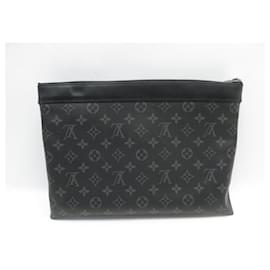 Louis Vuitton-LOUIS VUITTON DISCOVERY CLUTCH BAG MONOGRAMA ECLIPSE CANVAS M62291 sacola-Cinza