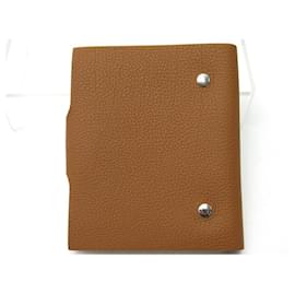 Hermès-NEW HERMES ULYSSE PM NOTEBOOK COVER TOGO GOLD LEATHER BOX DIARY COVER-Brown