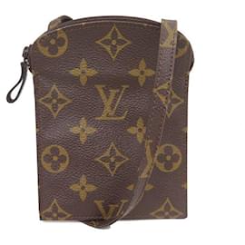 Louis Vuitton-VINTAGE SECRET POUCH LOUIS VUITTON MONOGRAM CANVAS COIN PURSE CROSSBODY-Brown