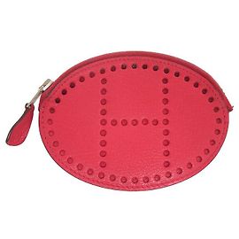 Hermès BOLSA HERMES EVELYNE BOLSA DE MOEDAS CARTEIRA ROSA DE COURO DE CABRA MYSORE Rosa