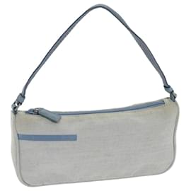 Prada-PRADA Accessory Pouch Canvas Light Blue Auth 75801-Light blue