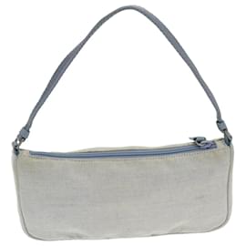 Prada-PRADA Accessory Pouch Canvas Light Blue Auth 75801-Light blue