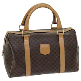 Céline-CELINE Sac Boston en Toile Macadam Cuir PVC Marron Auth ep4183-Marron