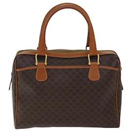 Céline-Sac à main CELINE Macadam en toile PVC Marron Auth fm3343-Marron