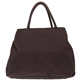 Prada-PRADA Hand Bag Nylon Brown Auth 70593-Brown