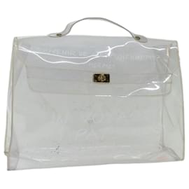 Hermès-HERMES Vinyl Kelly Hand Bag Vinyl Clear Auth 70652-Other