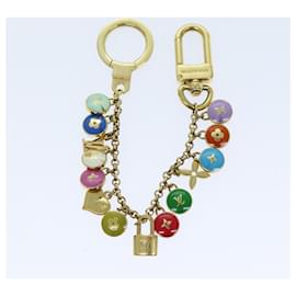 Louis Vuitton-LOUIS VUITTON Monogram Porte Cles Chainne Pastilles Charm Gold M66172 auth 73379-Golden