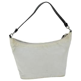 Prada-PRADA Shoulder Bag Nylon Leather White Black Auth 75215-Black,White