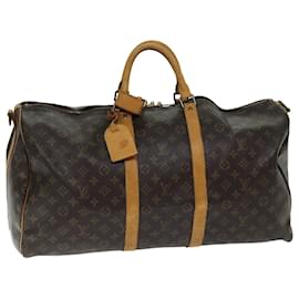 Louis Vuitton-Louis Vuitton Monogram Keepall Bandouliere 55 Bolsa Boston M41414 LV Auth 75092-Monograma