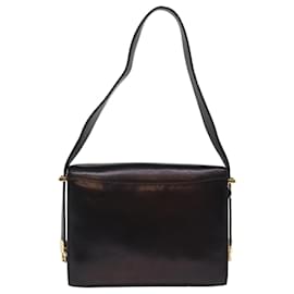 Céline-CELINE Horse Carriage Shoulder Bag Leather Black Auth 75266-Black