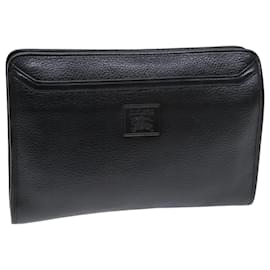 Autre Marque-Burberrys Clutch Bag Leather Black Auth bs14646-Black