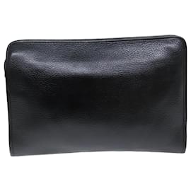 Autre Marque-Burberrys Clutch Bag Leather Black Auth bs14646-Black