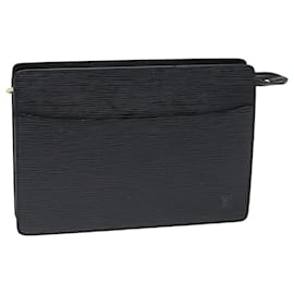 Louis Vuitton-LOUIS VUITTON Epi Pochette Homme Clutch Bag Black Noir M52522 LV Auth 75730-Black